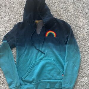 Aviator Nation Navy Hoodie with Rainbow Patch